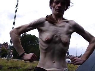A Skinny Mature Woman With Small Empty Saggy Tits