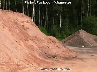 Redhead Fuck Black Man At The Construction Site Of The