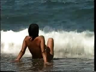 Big Tits Girl Nude On The Solitary Beach