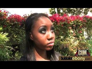 First Time Ebony With A Group Of White Dicks 16